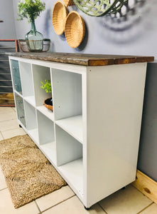 Beautiful Coastal Rolling Cubby or TV Stand