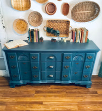 Load image into Gallery viewer, Beautiful Vintage Blue Long Dresser or Buffet