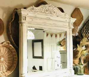 Long Shabby Chic Dresser & Mirror $75.09 deposit