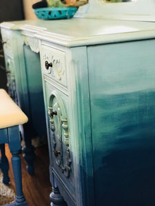 Gorgeous Antique Ombré Vanity & Stool