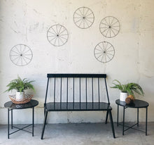 Load image into Gallery viewer, Stylish Black Metal Modern Farmhouse Bench
