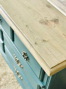 Beautiful Blue Farmhouse Buffet or Dresser