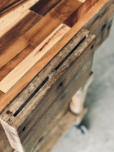 Load image into Gallery viewer, Stunning Solid Wood Vintage Rolling Butcher Block Island