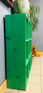 Coastal Green Solid Wood Cubby Shelf