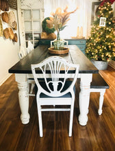 Load image into Gallery viewer, Amazing Solid Farmhouse Table w/Chairs &amp; Bench