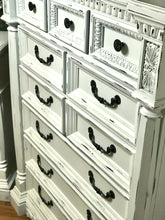 Load image into Gallery viewer, Large shabby chic tall boy dresser