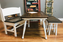 Load image into Gallery viewer, Adorable Mini Farmhouse Toddler Table w/Bench &amp; Stools