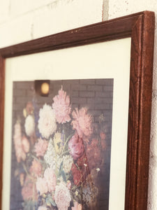 Victorian Style Floral Print & Frame