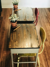 Load image into Gallery viewer, Four Adorable Vintage School Desks &amp; Chairs