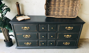 Moody Large Black Dresser or Buffet