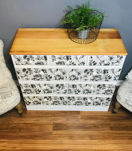 Beautiful Vintage Handmade Wood Chest of Drawers