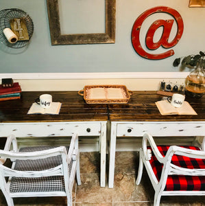 Adorable Farmhouse Desk (Black Buffalo Check)