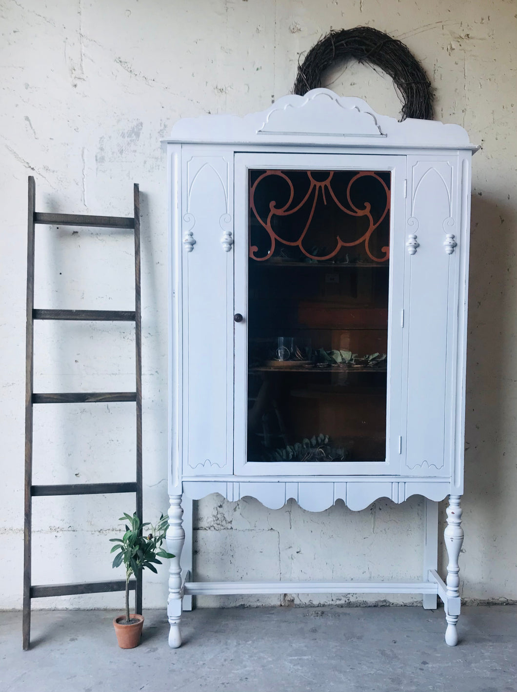 Stunning Antique Farmhouse China Cabinet