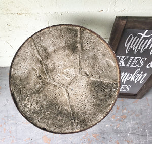 Old concrete & Metal plant stand or table