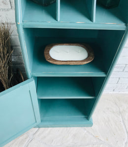 Beautiful Coastal Blue Cubby Cabinet