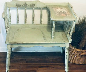 Vintage French Country Shabby Telephone Table/Bench