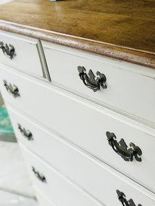 Pretty Farmhouse Vintage Chest of Drawers