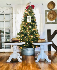 Adorable Farmhouse Mini Pedestal End Tables