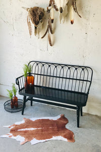 Beautiful Black Metal & Wood Bench