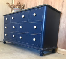 Load image into Gallery viewer, Coastal Navy Long Dresser or Buffet