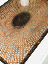 Load image into Gallery viewer, Pretty Wood &amp; Cane Glass Top Coffee Table