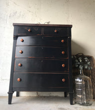 Load image into Gallery viewer, Moody Black Antique Chest of Drawers