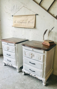 Beautiful Chunky Farmhouse Nightstand Set (2)