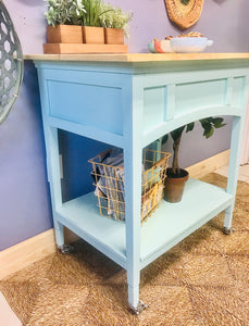 Modern Meets Vintage Rolling Kitchen Island