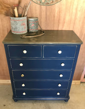 Load image into Gallery viewer, Coastal Navy Chest of Drawers