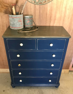 Coastal Navy Chest of Drawers