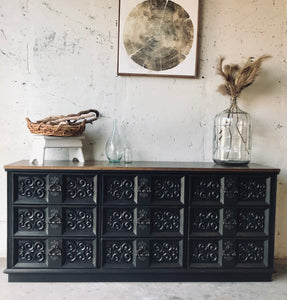 Moody Vintage Ornate Buffet, Dresser or TV Stand – Farmhouse Friar