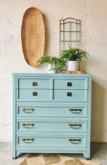 Sleek Blue Bassett Chest of Drawers