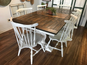 Beautiful Large Farmhouse Table & Chairs