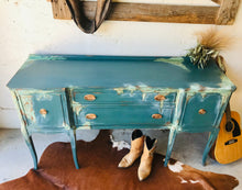 Load image into Gallery viewer, Pretty Patina Painted Antique Buffet