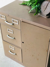 Load image into Gallery viewer, Awesome Vintage Industrial Metal File Cabinet w/Storage