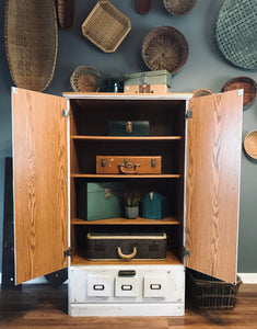 Unique Industrial Farmhouse Faux Apothecary Cabinet