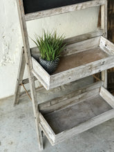 Load image into Gallery viewer, Shabby Folding Chalkboard Plant Stand