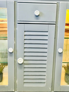 Beautiful Gray Lighted Hutch