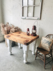 Beautiful Chunky Short Farmhouse Island or Accent Table