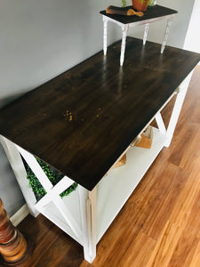 Farmhouse Cross Base Entryway Table