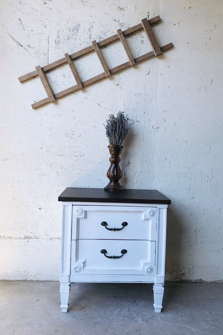 Vintage Farmhouse Single Nightstand or End Table