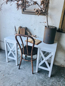 Farmhouse Desk or Entryway Table & Metal Chair