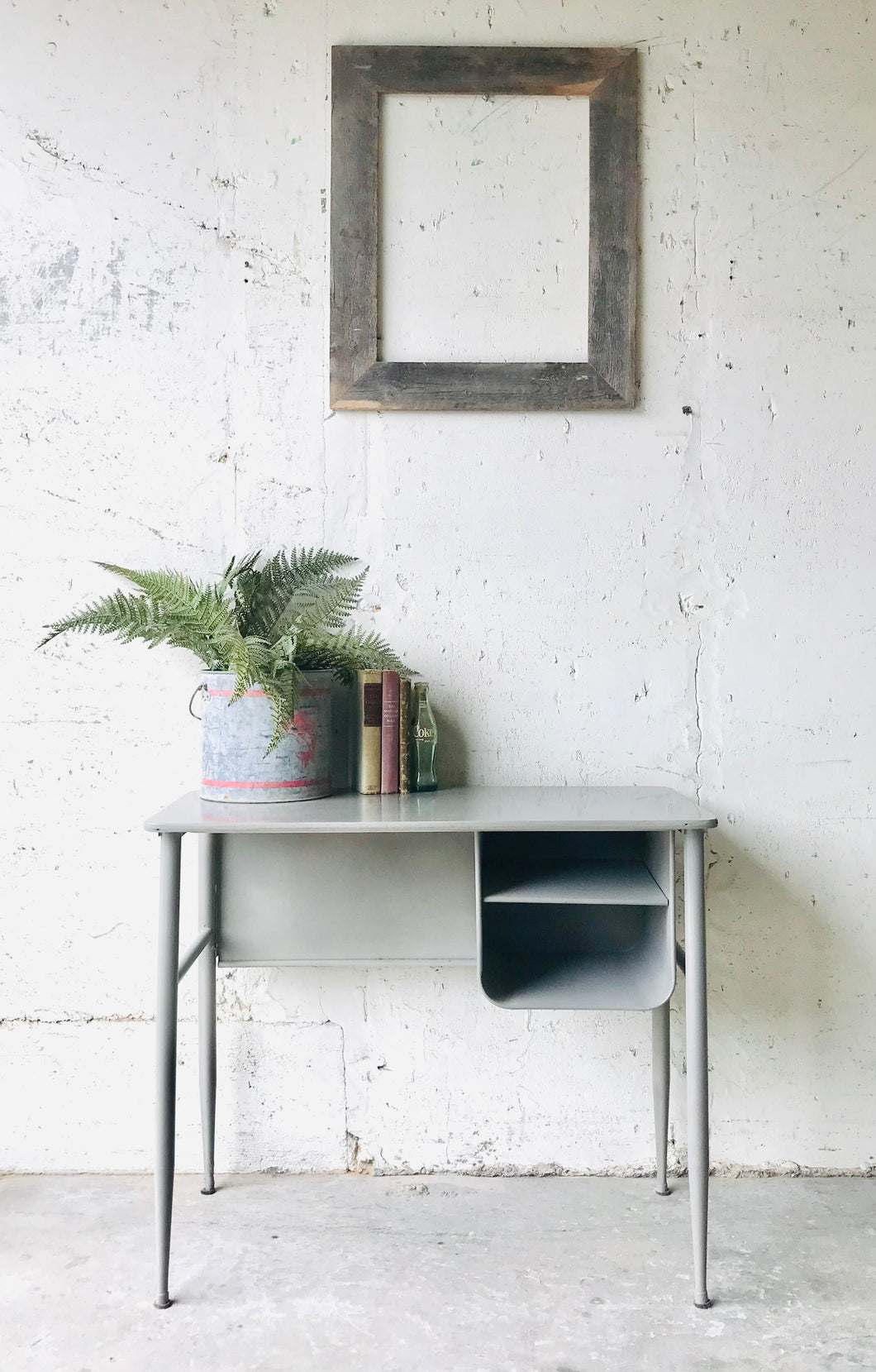 Vintage MCM metal base desk