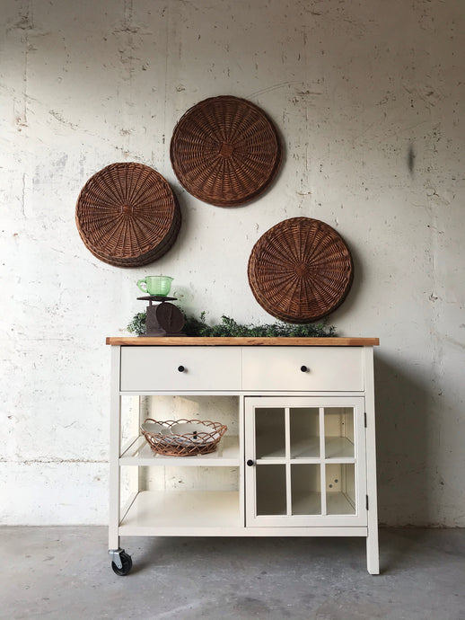 Perfect Cottage Butcher Block Rolling Island