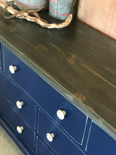 Load image into Gallery viewer, Coastal Navy Long Dresser or Buffet