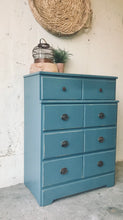 Load image into Gallery viewer, Pretty Blue Vintage Chest of Drawers