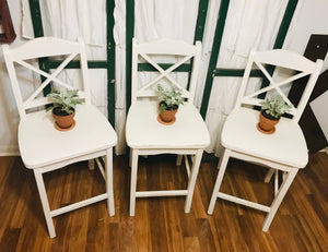 Three Cute Cross Back Counter-Height Stools