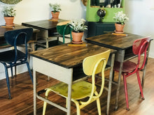 Load image into Gallery viewer, Four Adorable Vintage School Desks &amp; Chairs