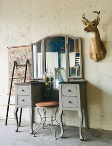 Pretty Antique Vanity & Stool