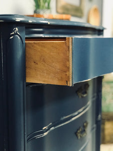 Beautiful French Provincial Navy Chest of Drawers